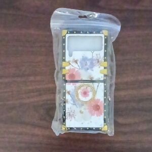 Floral Samsung Galaxy Z Flip 3 Phone Case with Gold Accents
